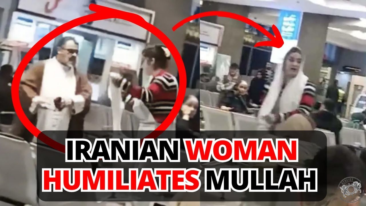 Iranian Woman Snatches Cleric’s Turban in…